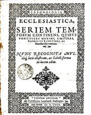 Tapa de Chronologia ecclesiastica, seriem temporum continens quibus pontifices maximi, caesares, catholici scriptores, ac haeresiarchae vixerunt