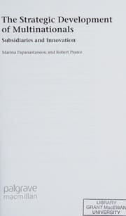 Tapa de The strategic development of multinationals