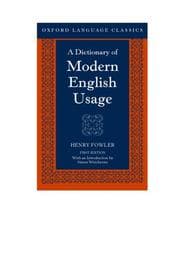Tapa de A dictionary of modern English usage