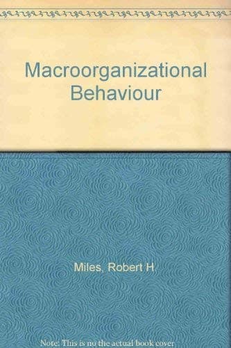 Tapa de Macro organizational behavior