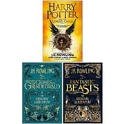 Tapa de Harry Potter and the Cursed Child Parts One and Two, The Crimes of Grindelwald, Fantastic Beasts and Where to Find Them by J.K. Rowling 3 Books Collection Set