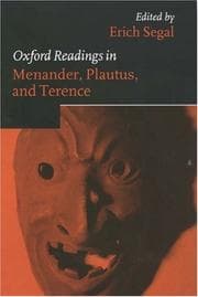 Tapa de Oxford readings in Menander, Plautus, and Terence