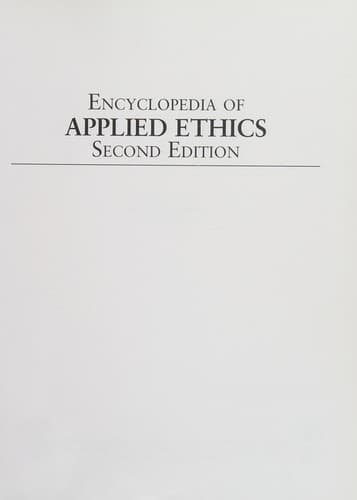 Tapa de Encyclopedia of Applied Ethics