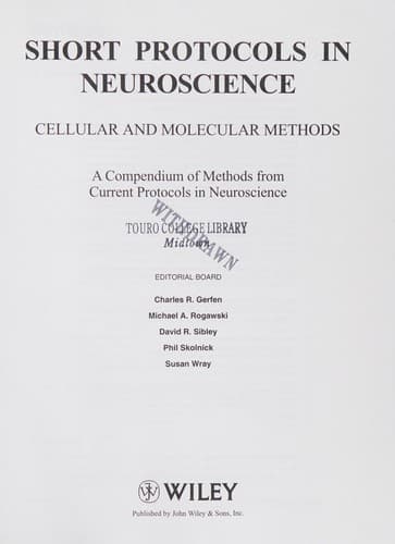 Tapa de Short protocols in neuroscience
