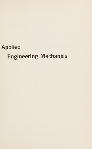 Tapa de Applied engineering mechanics