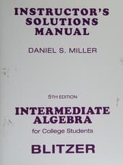 Tapa de Instructor's Solutions Manual for Intermediate Algebra for College Students
