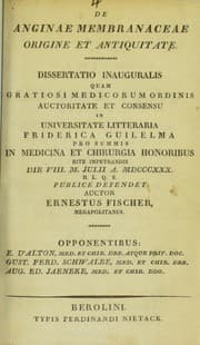 Tapa de De anginae membranaceae origine et antiquitate