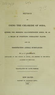 Tapa de Method of using the chloride of soda, either for dressing ill-conditioned sores, or as a means of purifying unhealthy places, and of disinfecting animal substances