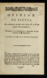 Tapa de Opinion de Sieyes, sur plusieurs articles des titres IV et V du projet de constitution