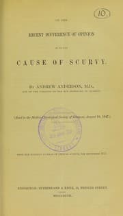 Tapa de On the recent difference of opinion as to the cause of scurvy