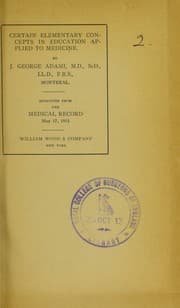Tapa de Certain elementary concepts in education applied to medicine