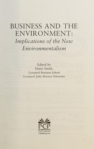 Tapa de Business and the Environment