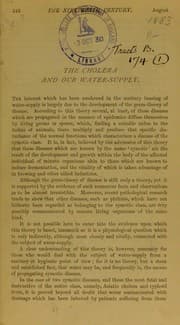 Tapa de The cholera and our water-supply