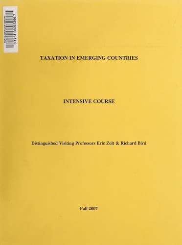 Tapa de Taxation in emerging countries