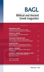 Tapa de Biblical and Ancient Greek Linguistics, Volume 6
