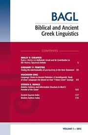 Tapa de Biblical and Ancient Greek Linguistics, Volume 1