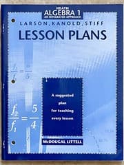Tapa de Lesson Plans (Heath Algebra 1 An Integrated Approach)