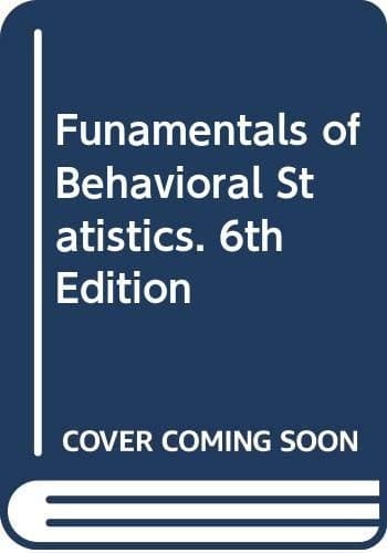 Tapa de Fundamentals of behavioral statistics