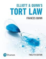 Tapa de Elliott and Quinn's Tort Law