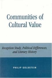 Tapa de Communities of Cultural Value