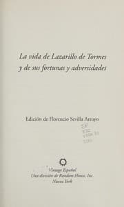 Tapa de La vida del Lazarillo de Tormes y de sus fortunas y adversidades