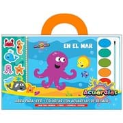 Tapa de En el mar. Libros para leer y colorear con acuarelas.