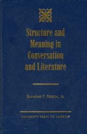 Tapa de Structure and meaning in conversation and literature