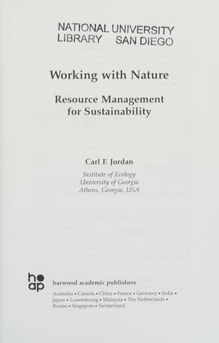 Tapa de Working with nature