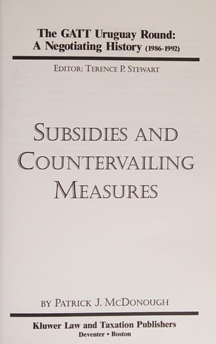 Tapa de Subsidies