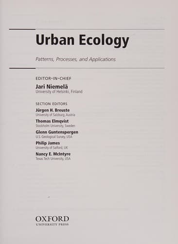 Tapa de Urban ecology