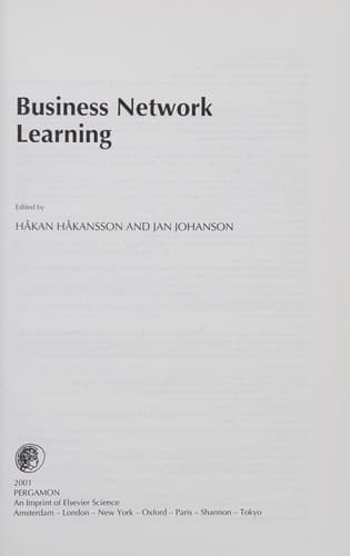 Tapa de Business network learning