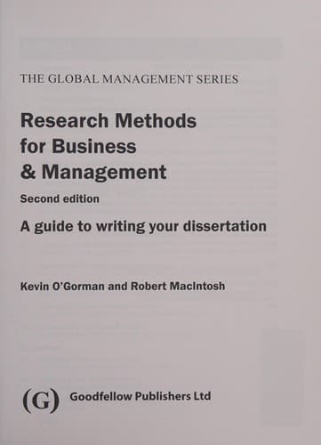 Tapa de Research Methods for Business and Management