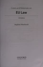 Tapa de Cases and Materials on EU Law
