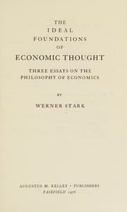 Tapa de The ideal foundations of economic thought