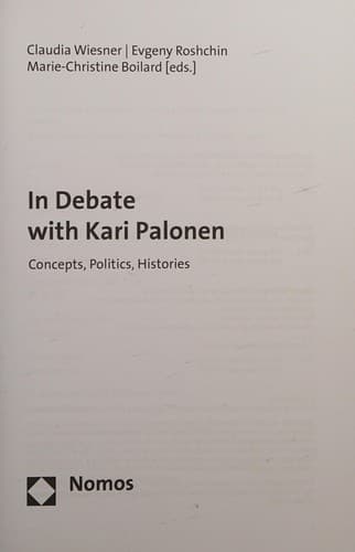 Tapa de In Debate with Kari Palonen