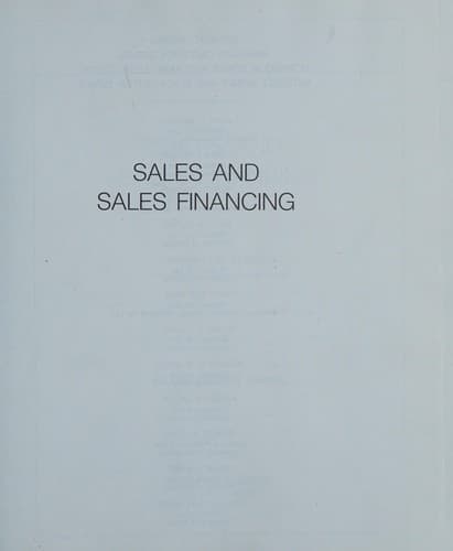 Tapa de Sales and sales financing