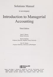 Tapa de Solutions Manual to Accompany Introduction to Managerial Accounting 3rd Edition