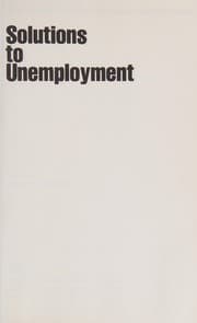 Tapa de Solutions to unemployment