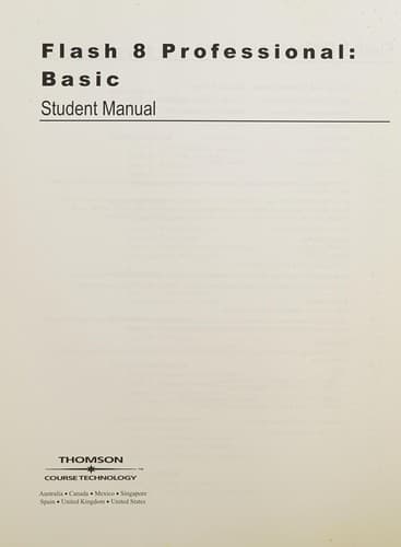 Tapa de Student Manual and Data : Flash 8