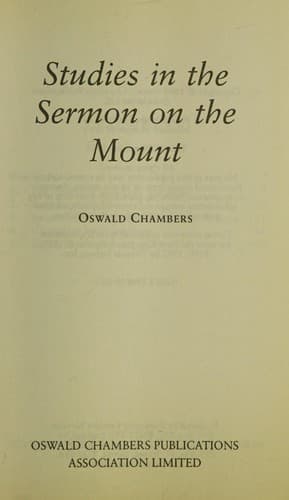 Tapa de Studies in the Sermon on the Mount