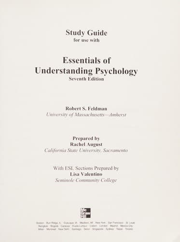 Tapa de Essentials of Understanding Psych. - Study Guide Only