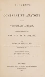 Tapa de Elements of the comparative anatomy of the vertebrate animals designed especially for the use of students