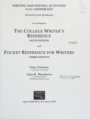 Tapa de Writing and Editing Activities with Answer Key for the College Writer's Reference