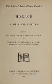Tapa de Satires and epistles