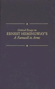Tapa de Critical Essays on Ernest Hemingway's a Farewell to Arms (Critical Essays on American Literature)