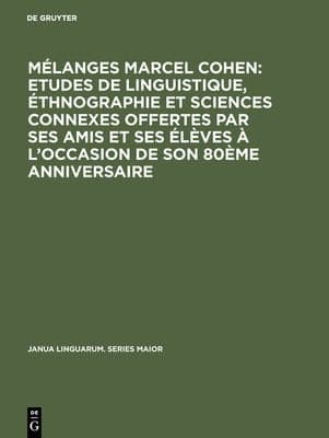 Tapa de Mélanges Marcel Cohen