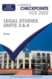 Tapa de Cambridge Checkpoints VCE Legal Studies Units 3&4 2022 Digital Code