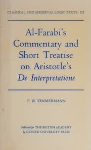 Tapa de Al- Farabi's commentary and short treatise on Aristotle's De interpretatione