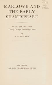 Tapa de Marlowe and the early Shakespeare