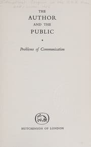 Tapa de The Author And The Public - Problems Of Communication